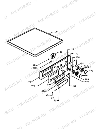 Взрыв-схема стиральной машины Castor CMF85IX - Схема узла Control panel and lid